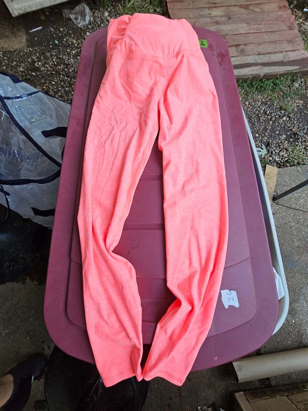 Athletic Works Pink Neon Marled High-Waisted Leggings Size M 8-10